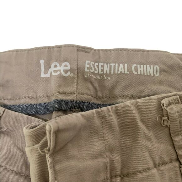 Lee Womens Essential Chino Pants Khaki Beige Size 4 Long Straight Leg Mid Rise - Picture 6 of 7
